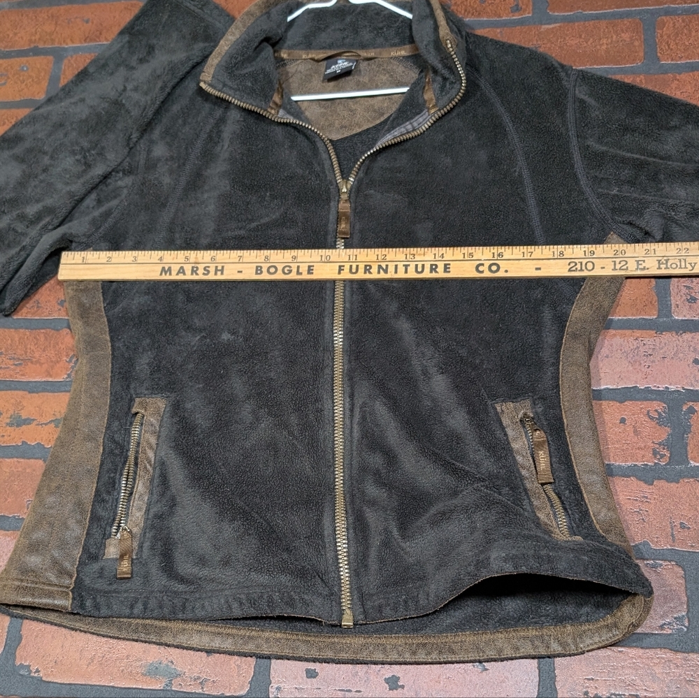 Kuhl Advokat Women's M Black Full-Zip Fleece‎ with Vegan Leather Accents - Picture 11 of 13